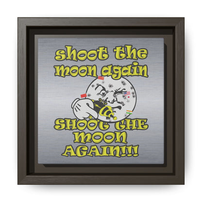 shoot the moon again - framed canvas art (brushed nickel)