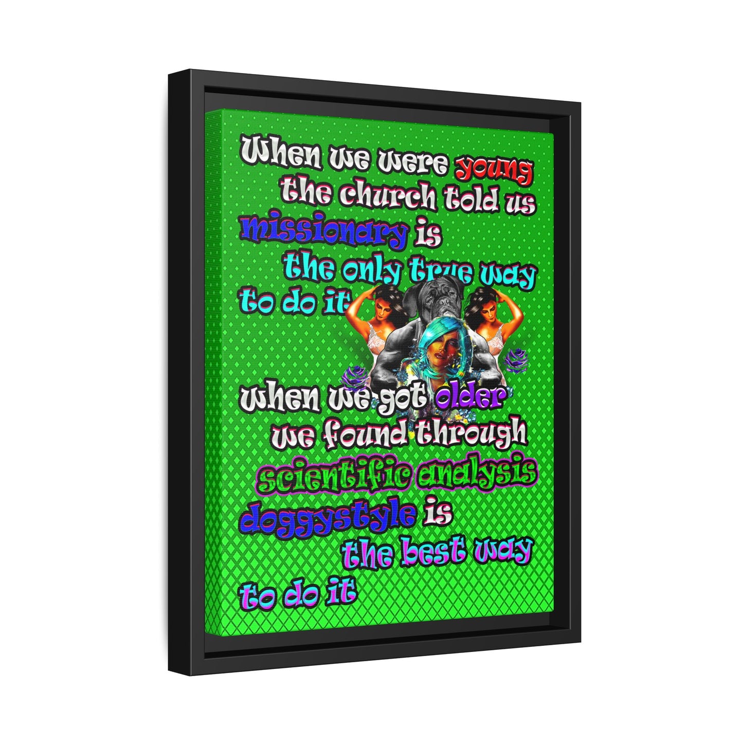 doggystyle - framed canvas art (logo green)