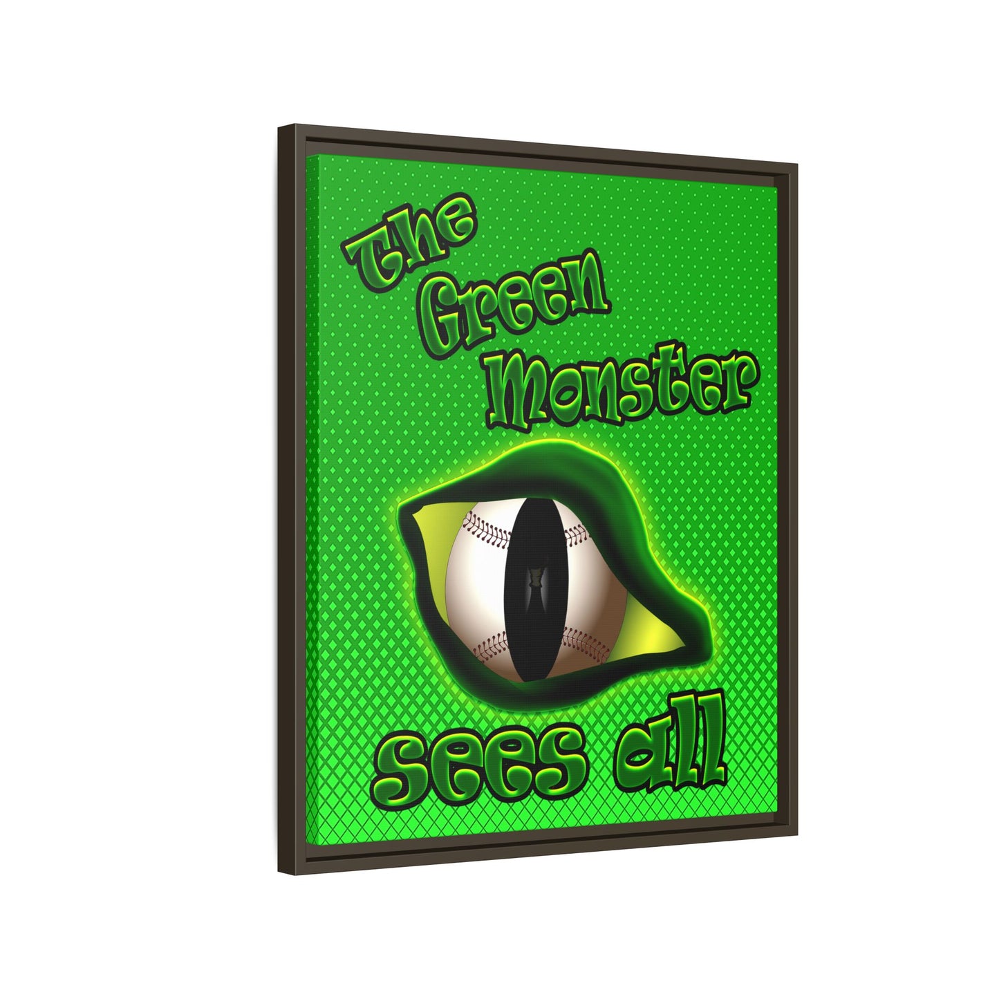 green monster - framed canvas art (logo green)