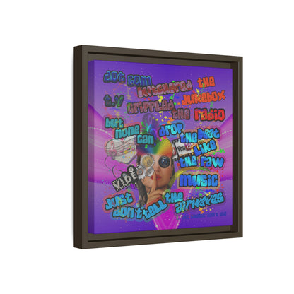 drop the beat - framed canvas art (purple-pink wave)