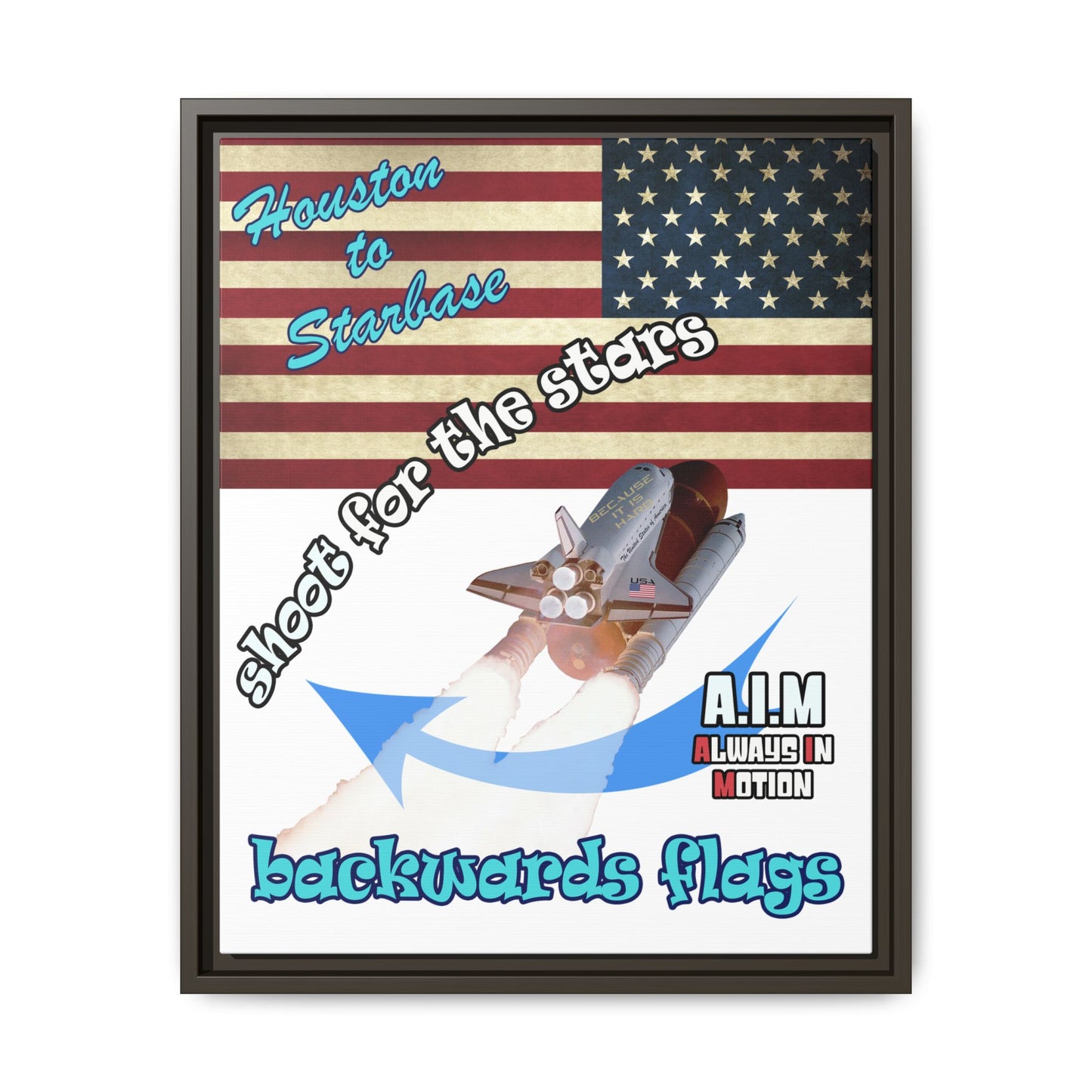 shoot for the stars - framed canvas art (white)