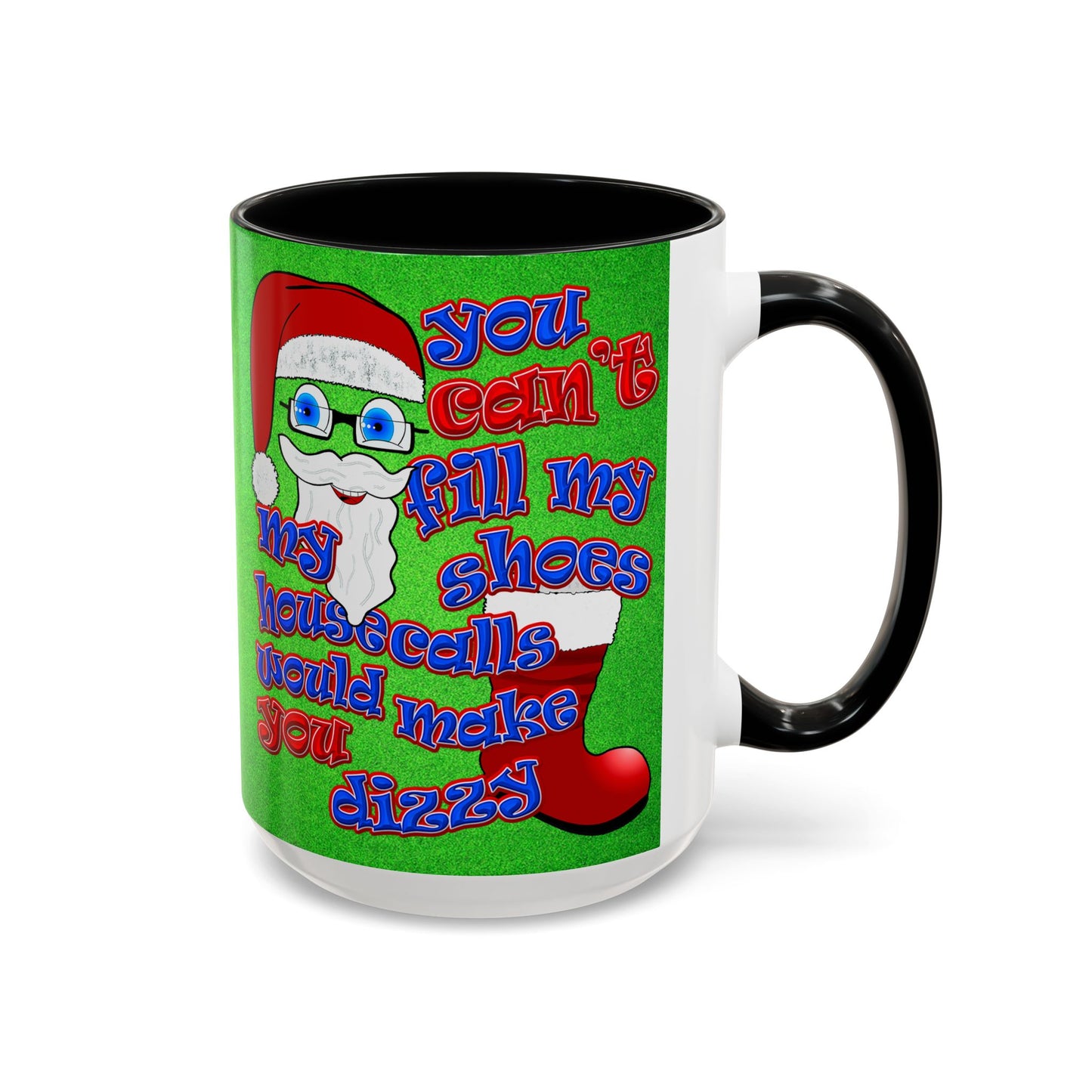 santa's shoes - Accent Mug (green turf)