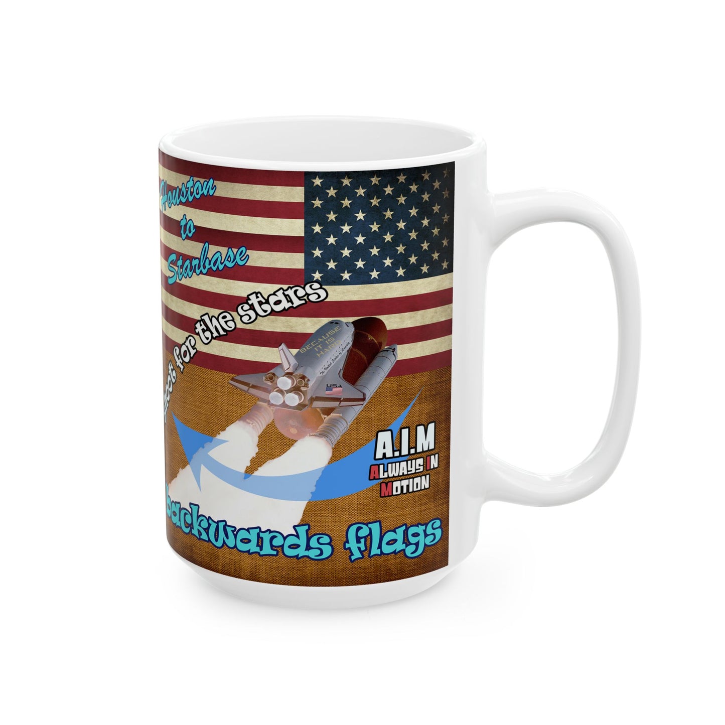 shoot for the stars - White Mug (brown papyrus)