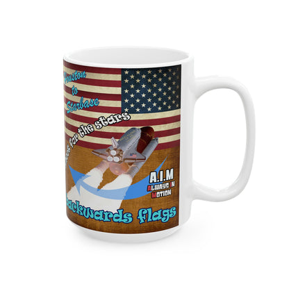 shoot for the stars - White Mug (brown papyrus)
