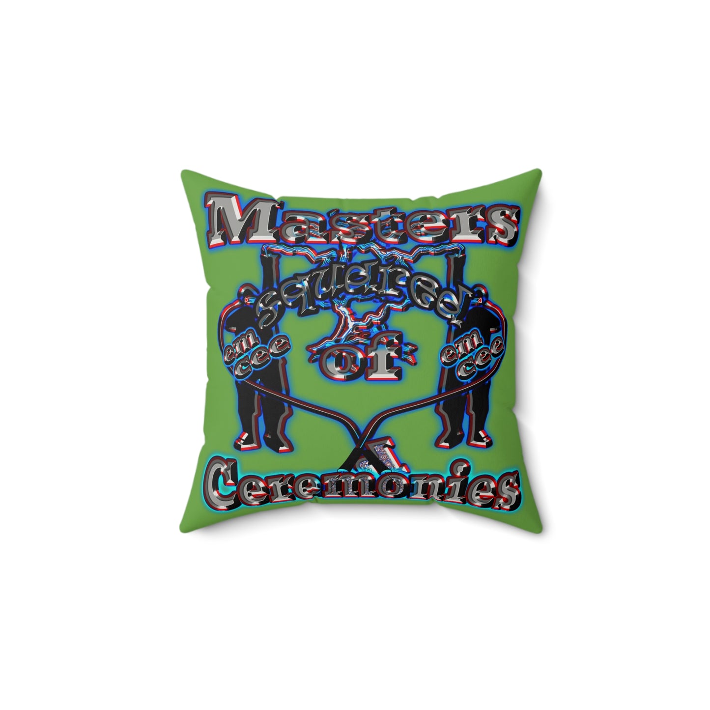 em cee squared - Faux Suede Square Pillow - (green)