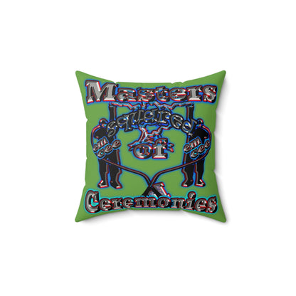 em cee squared - Faux Suede Square Pillow - (green)