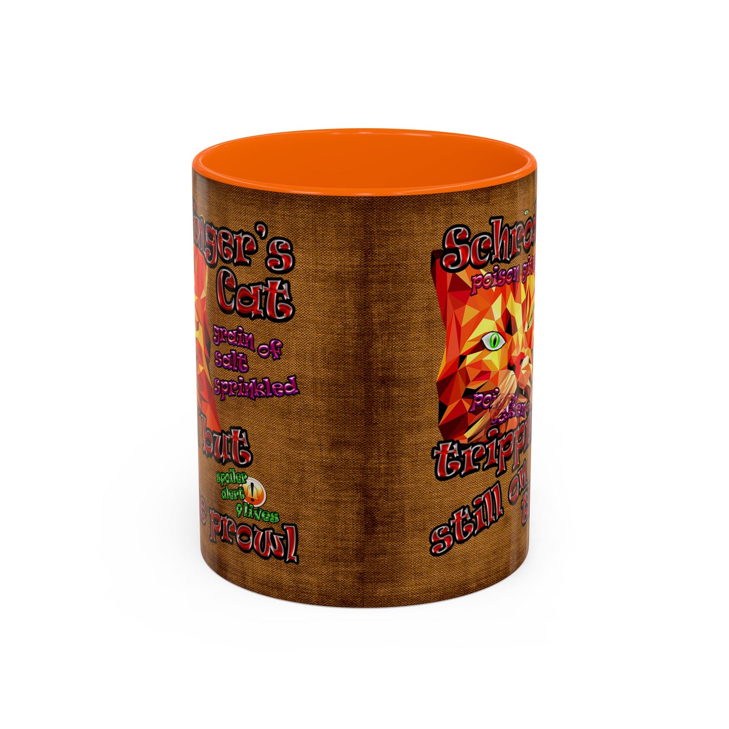 schrodinger's cat - Accent Mug (brown papyrus)