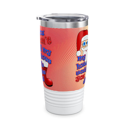 santa's shoes - Ringneck Tumbler, 20oz (yellow-orange wave)