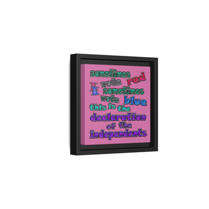 declaration of the independents - framed canvas art (light pink)