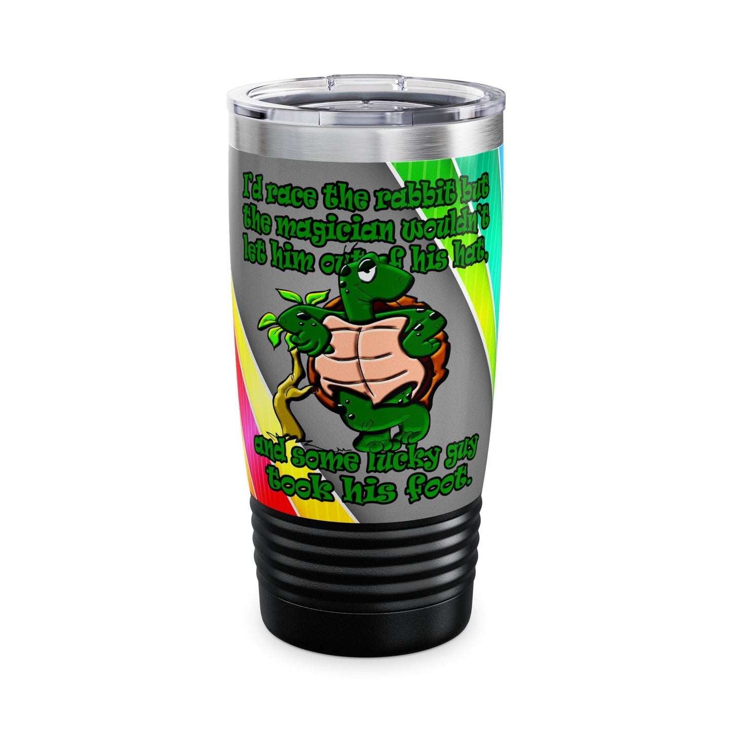 turtle race - Ringneck Tumbler, 20oz (rainbow split)