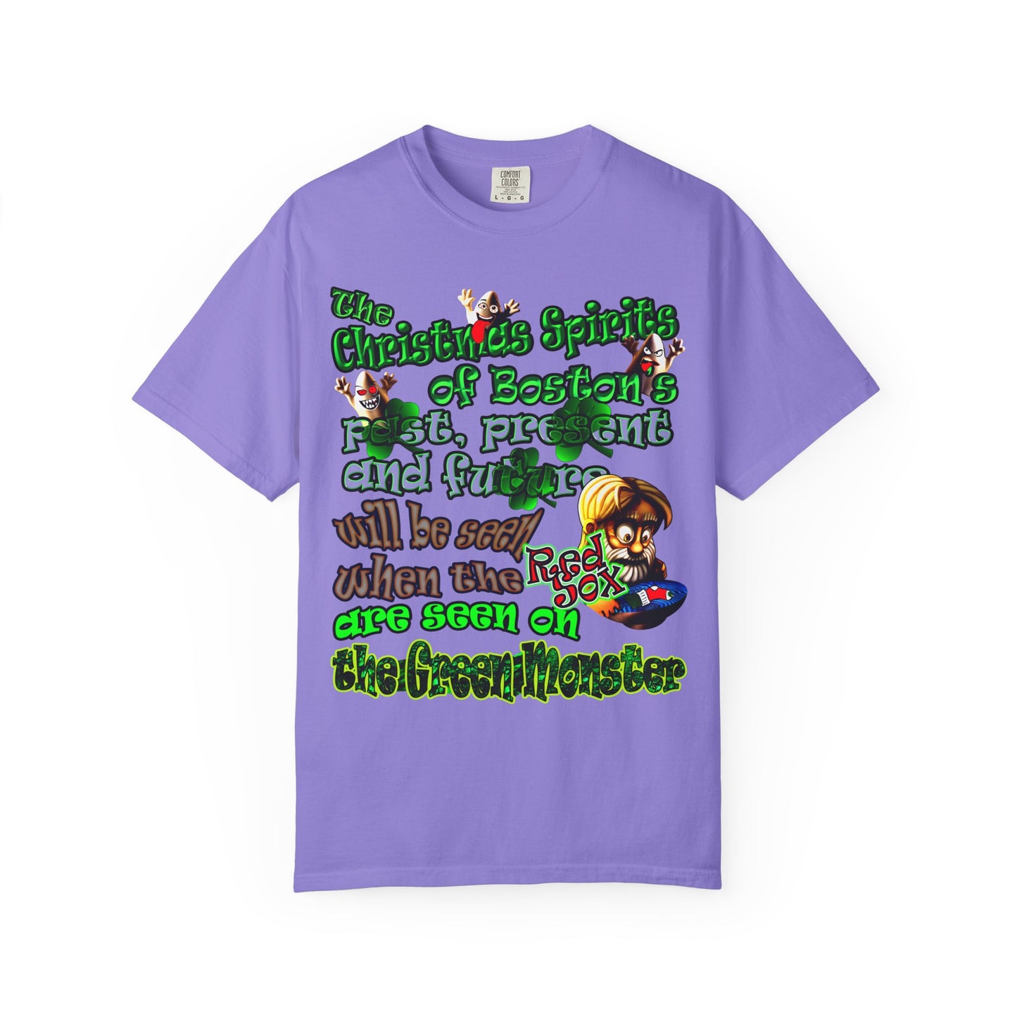 christmas spirits of boston - Unisex Garment-Dyed T-shirt