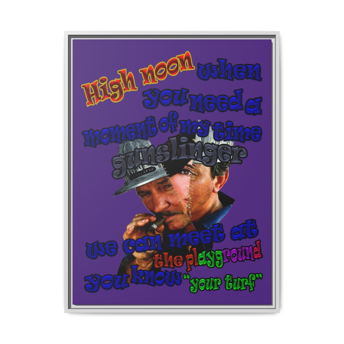 high noon - framed canvas art (purple)