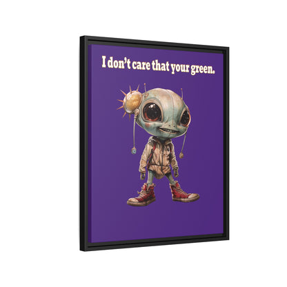 I don't care that your green - framed canvas art (purple)