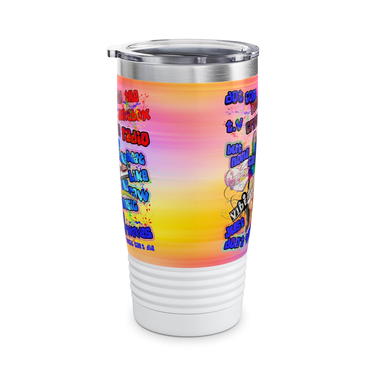 drop the beat - Ringneck Tumbler, 20oz  (color blur)