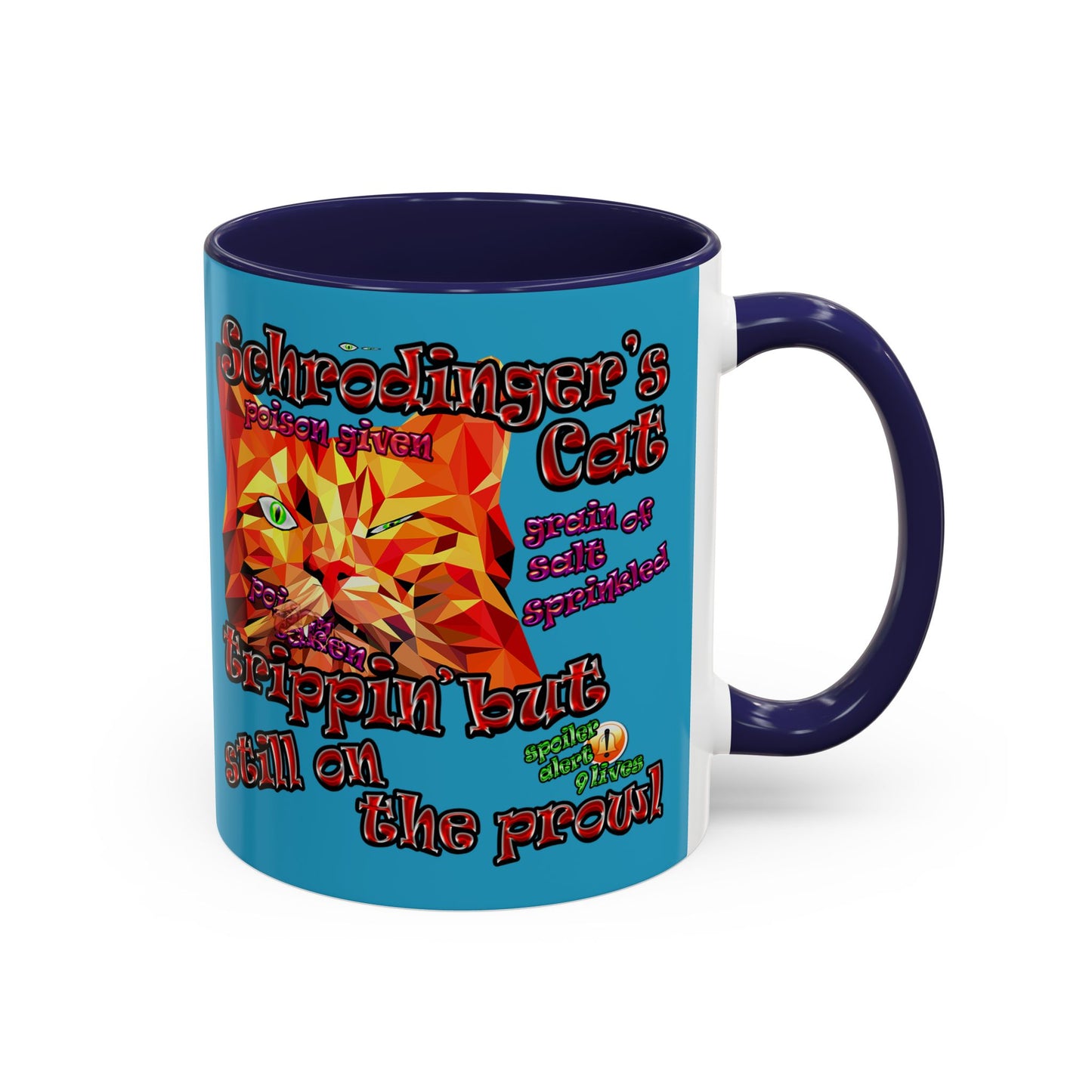 schrodinger's cat - Accent Mug (turquoise)