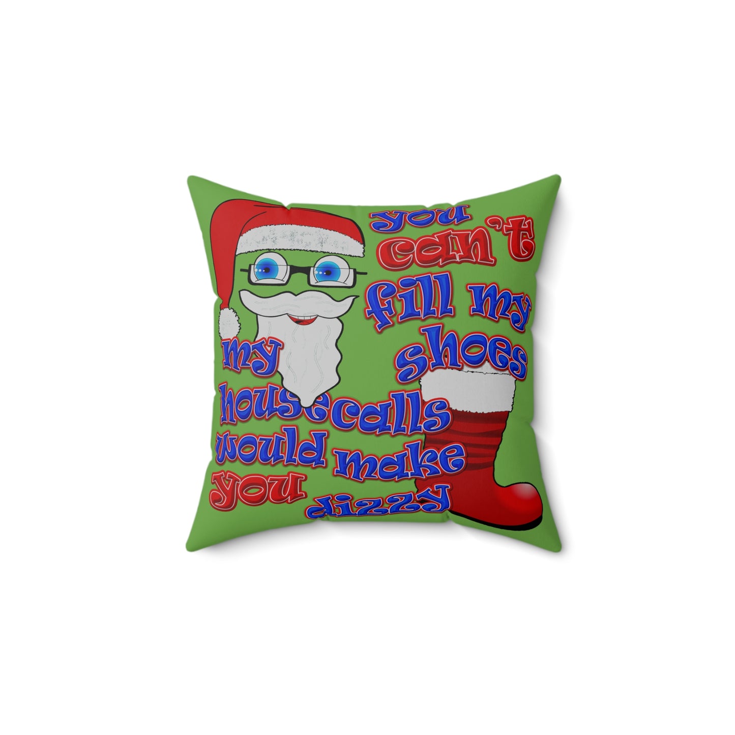 santa's shoes - Spun Polyester Square Pillow - (green)
