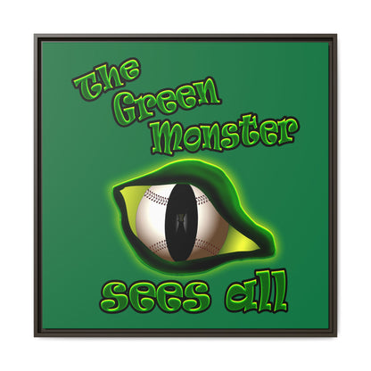 green monster - framed canvas art (dark green)