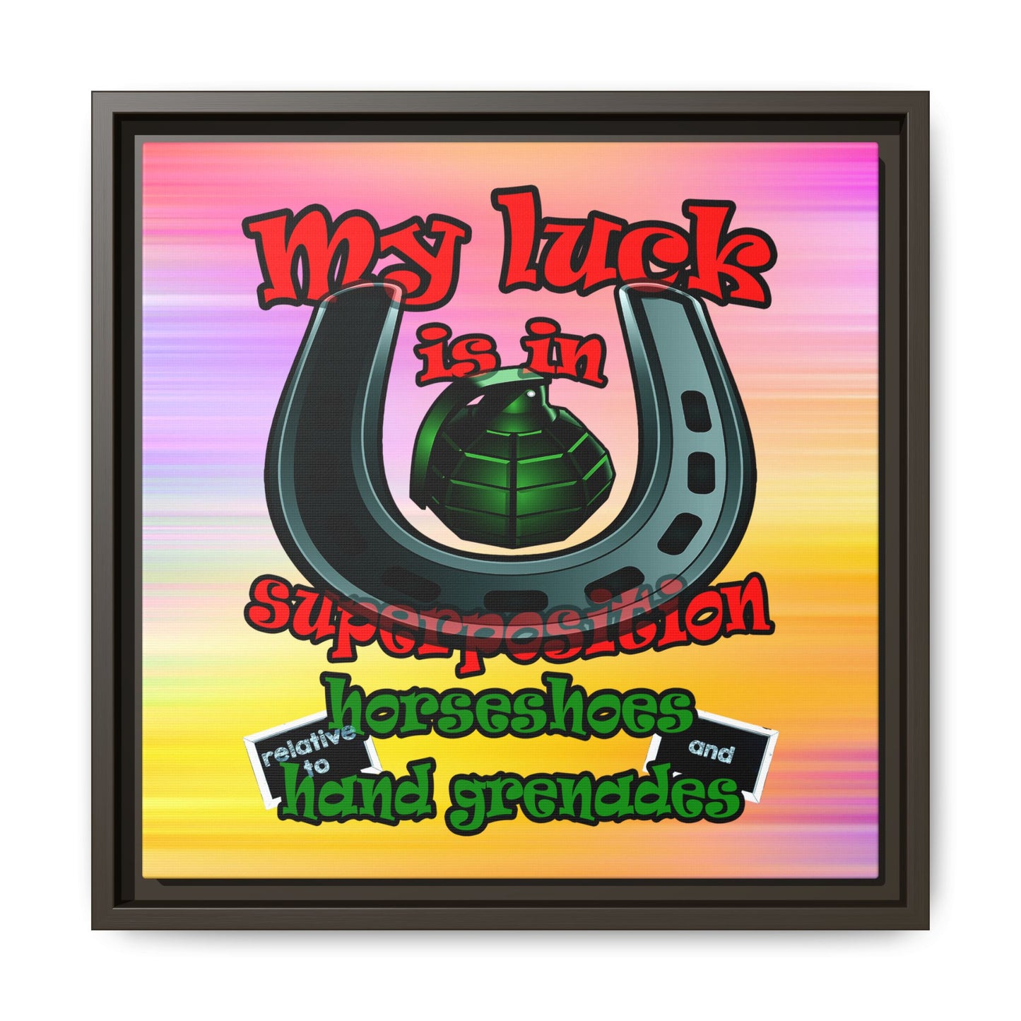 my luck - framed canvas art (color blur)