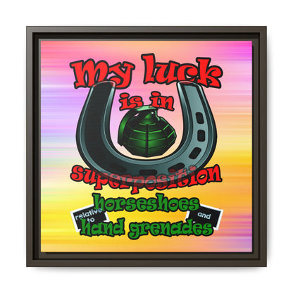 my luck - framed canvas art (color blur)