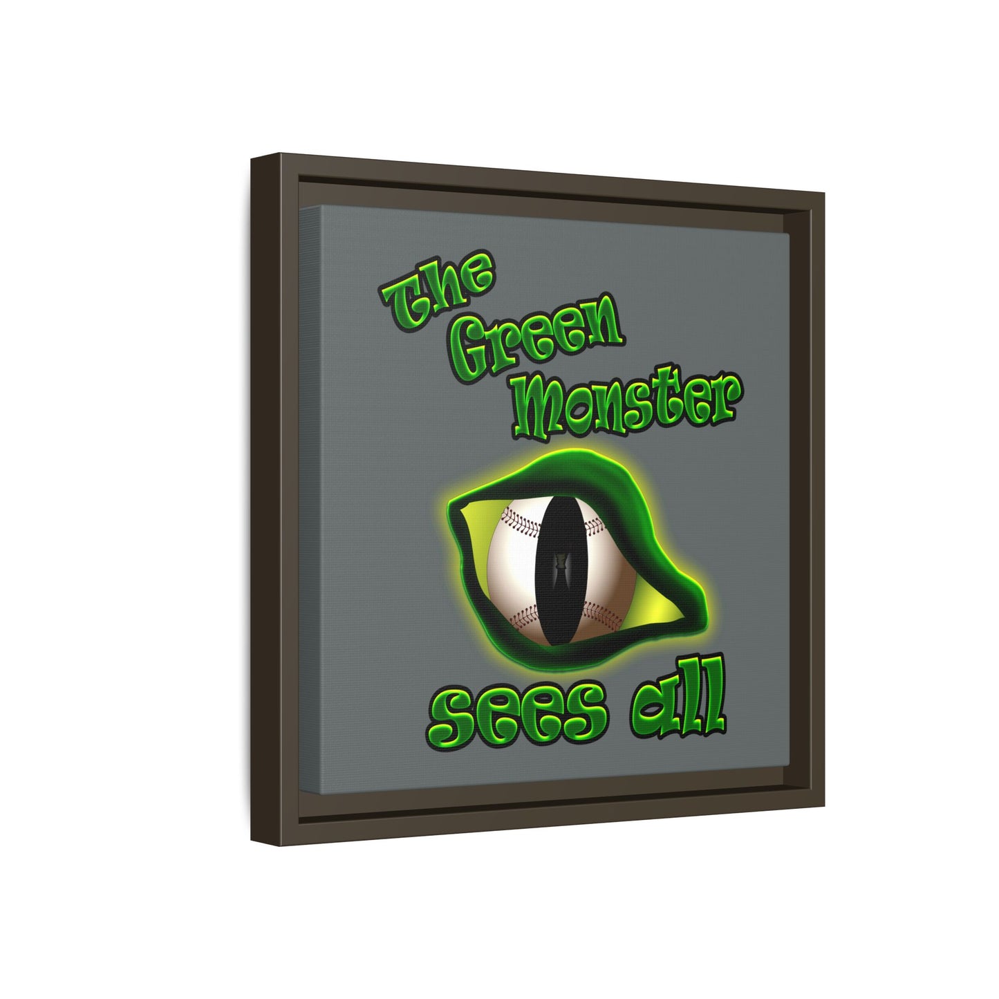 green monster - framed canvas art (dark grey)
