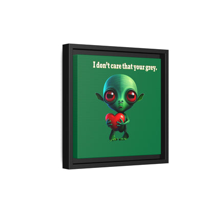 I don't care that your grey - framed canvas art (dark green)