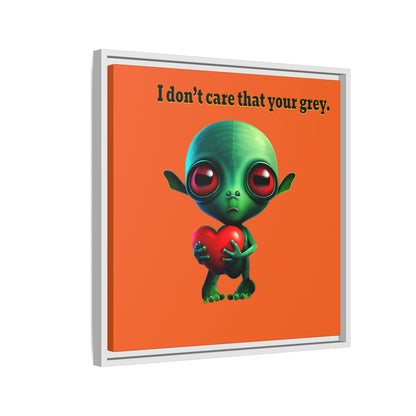 I don't care that your grey - framed canvas art (orange)