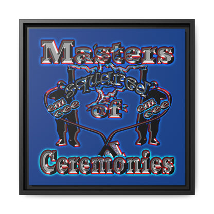 em cee squared - framed canvas art (dark blue)