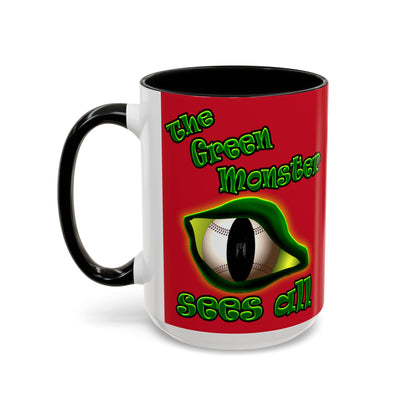 green monster - Accent Mug (dark red)