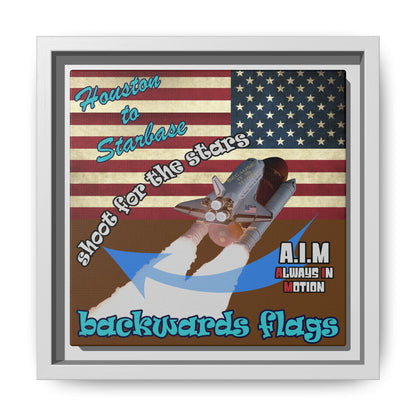 shoot for the stars - framed canvas art (brown)