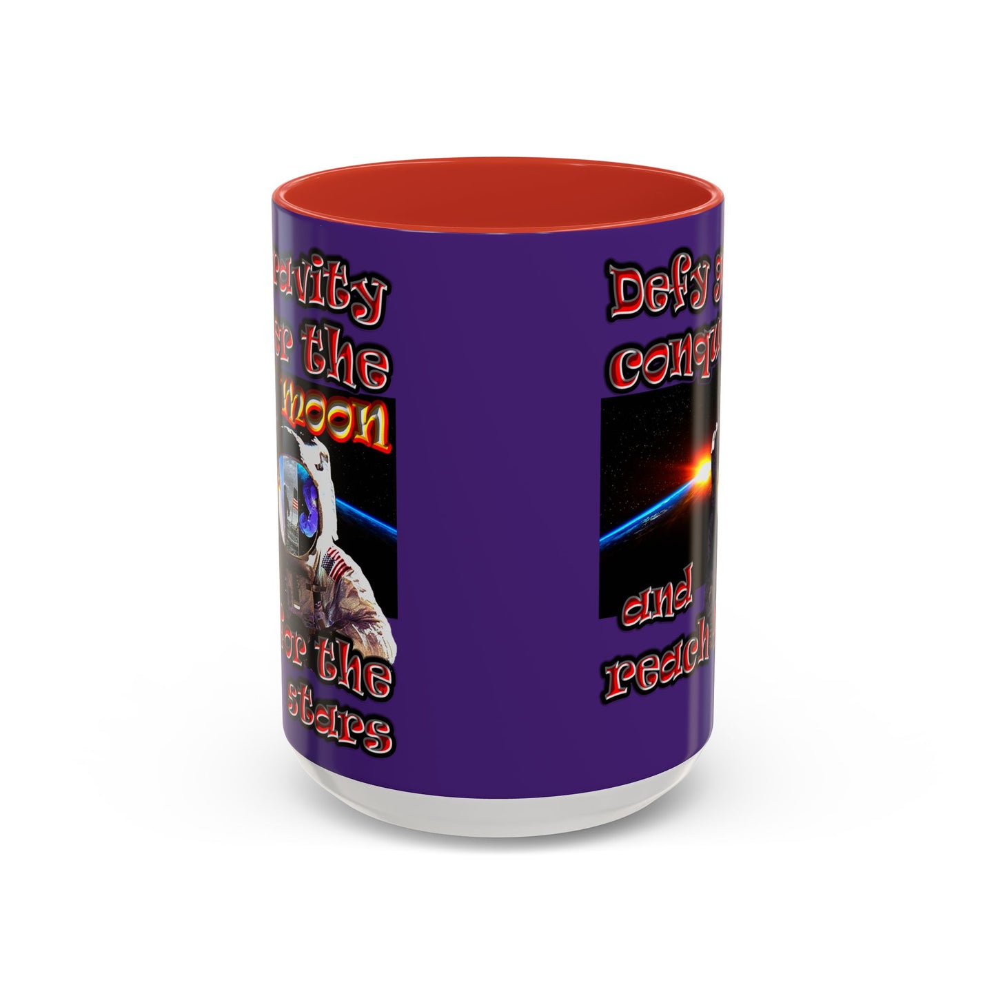 defy conquer reach - Accent Mug (purple)