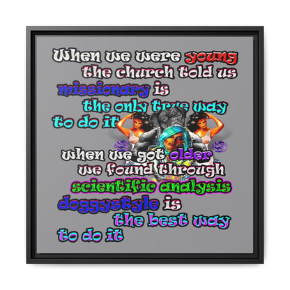 doggystyle - framed canvas art (grey)