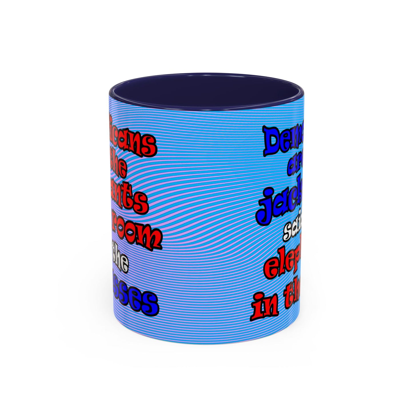 donkeys and elephants - Accent Mug (light blue-purple wave)