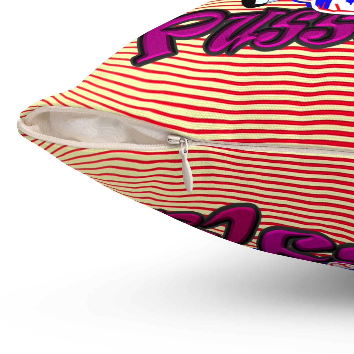 tag that - Spun Polyester Square Pillow - (yellow-orange wave)