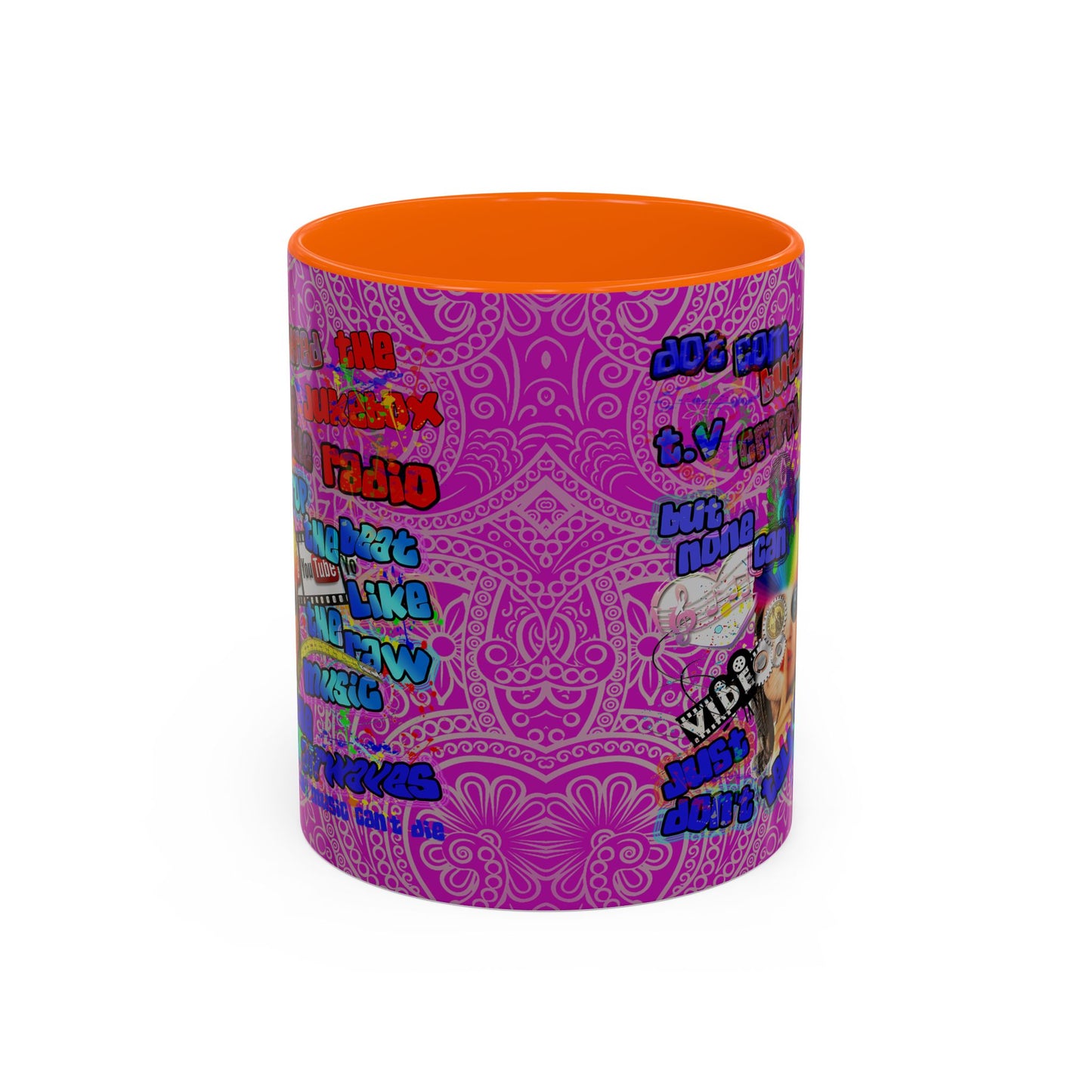 drop the beat - Accent Mug (pink swirl)
