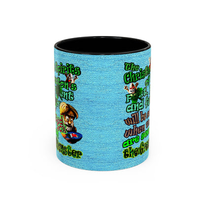 christmas spirits of boston - Accent Mug (faded blue)