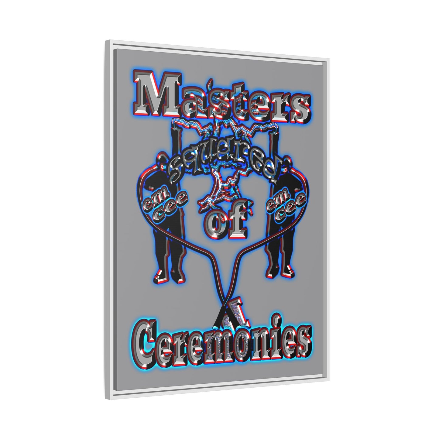 em cee squared - framed canvas art (grey)