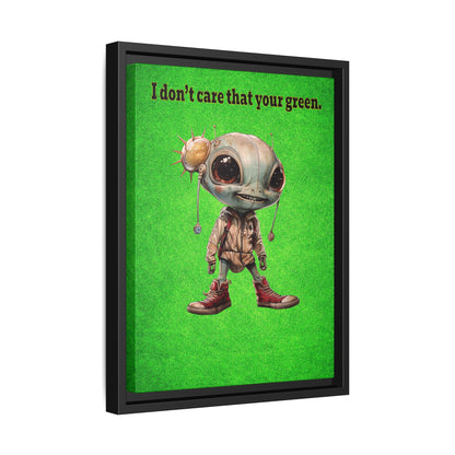 I don't care that your green - framed canvas art (green turf)