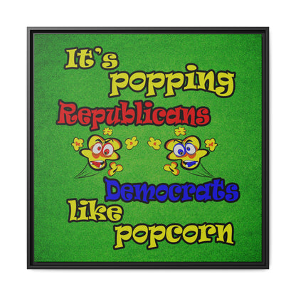 popping like popcorn - framed canvas art (green turf)