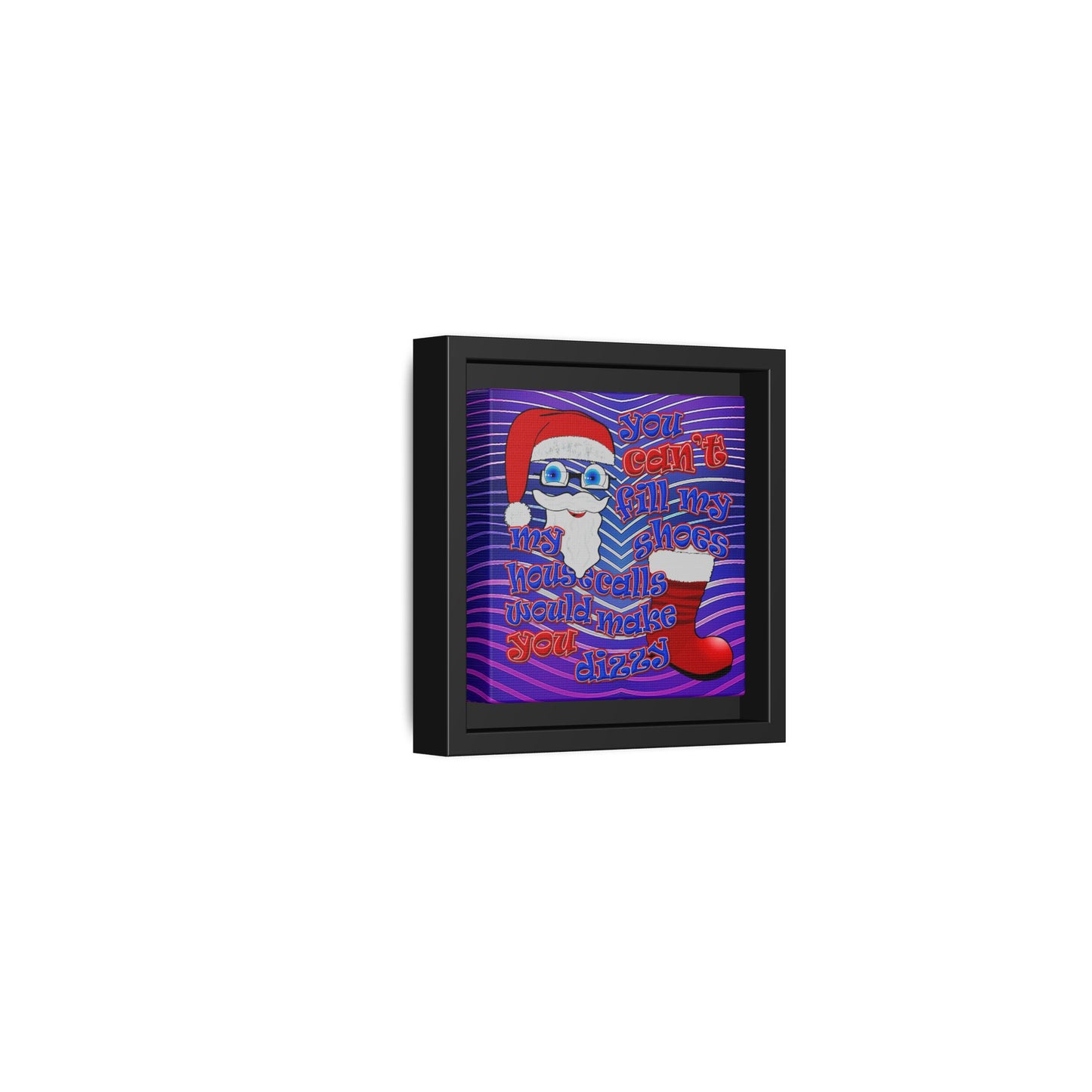 santa's shoes - framed canvas art (purple wave)