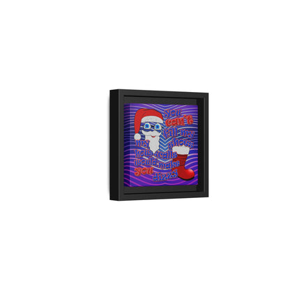 santa's shoes - framed canvas art (purple wave)