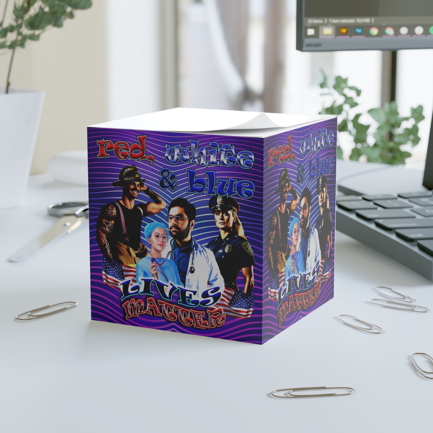 rw&b lives matter - note cube (purple wave)