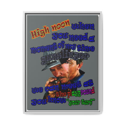 high noon - framed canvas art (dark grey)
