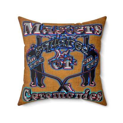 em cee squared - Spun Polyester Square Pillow - (dichromatic brown papyrus)