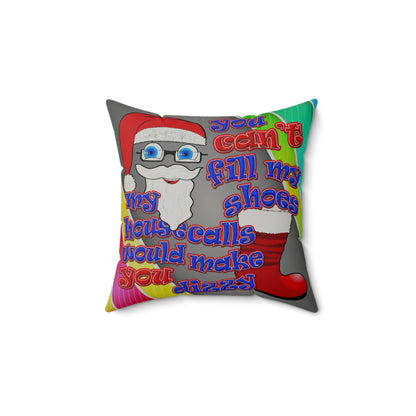 santa's shoes - Faux Suede Square Pillow - (rainbow split)