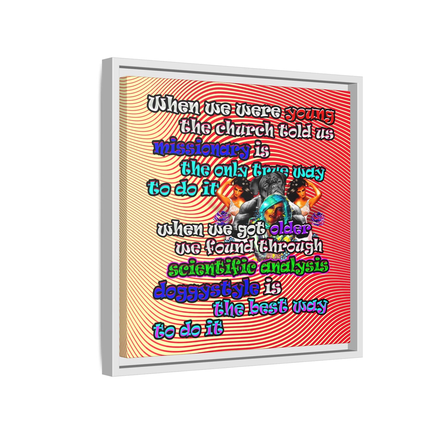doggystyle - framed canvas art (yellow-orange wave)