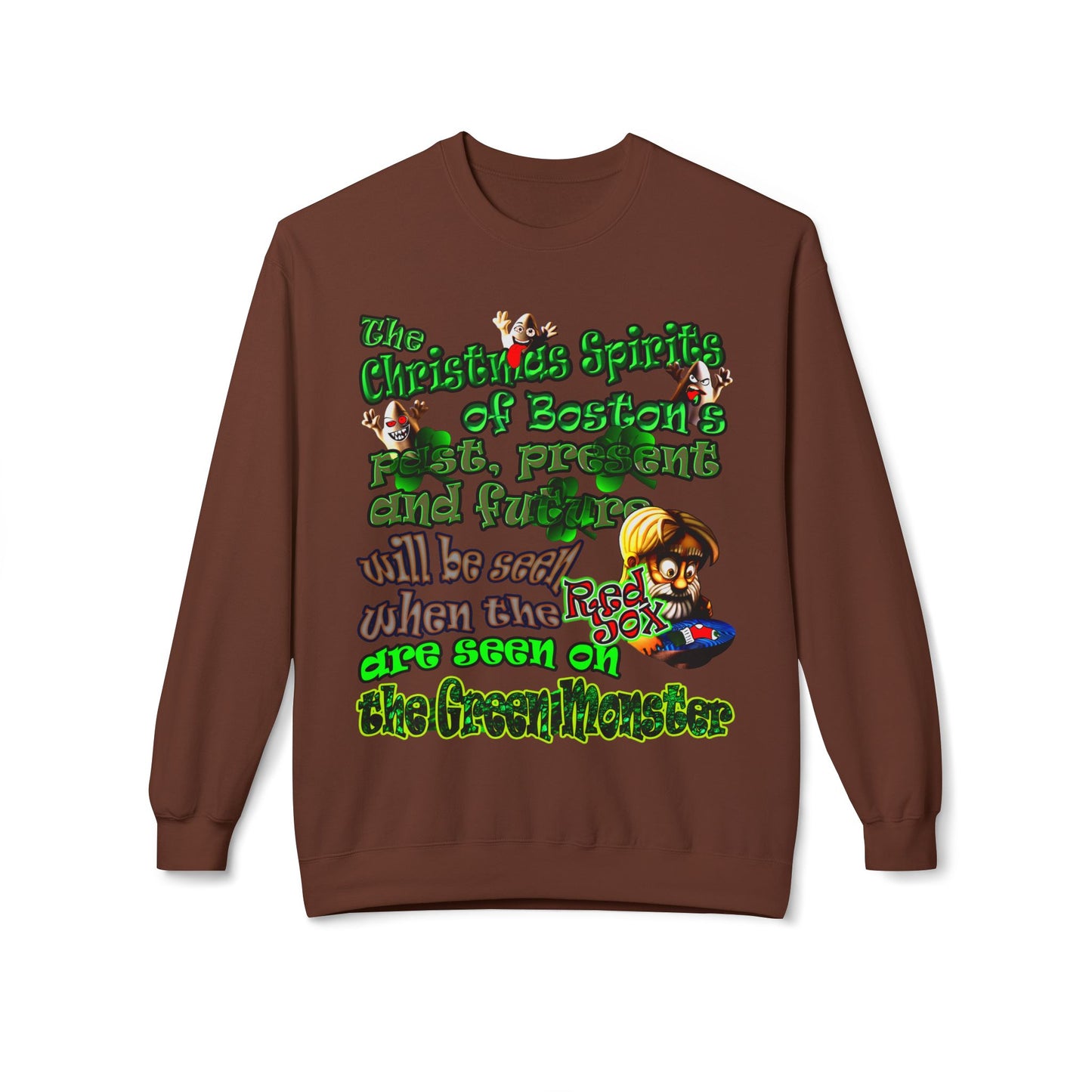 christmas spirits of boston - Unisex Midweight Softstyle Fleece Crewneck Sweatshirt