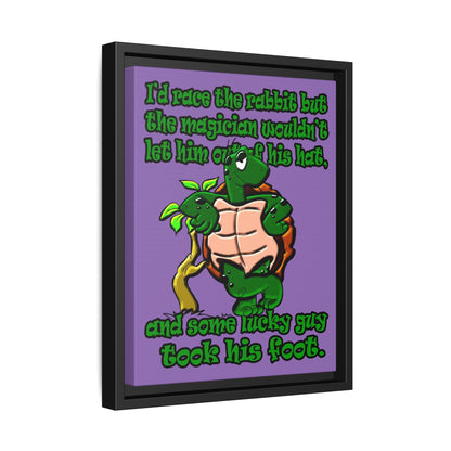 turtle race - framed canvas art (light purple)