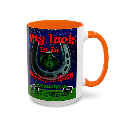 my luck - Accent Mug ('snoops' background)
