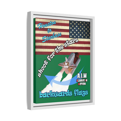 shoot for the stars - framed canvas art (dark green)