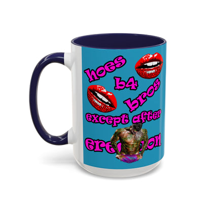 hoes b4 bros - Accent Mug (turquoise)